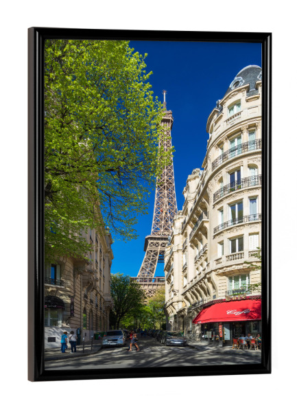 Poster mit schwarzem Rahmen "Pariser Cafe" artboxONE - Städte / Paris