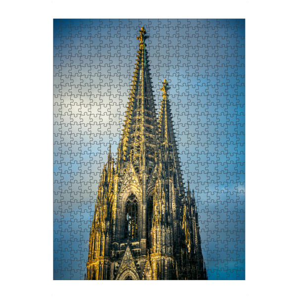 Puzzle Ravensburger "Domspitzen in den Wolken" artboxONE - Städte / Köln - Köln,Cologne,Kölle,Kölner dom,Dom,Domspitze,Kathedrale,Christentum,Religion