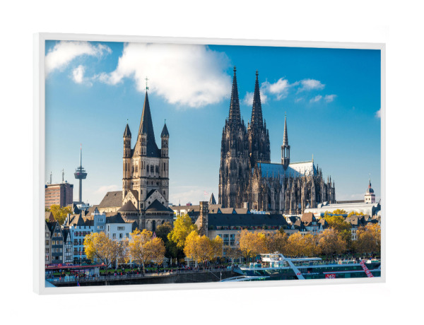 Poster mit weißem Rahmen "Groß St. Martin" artboxONE - Städte / Köln