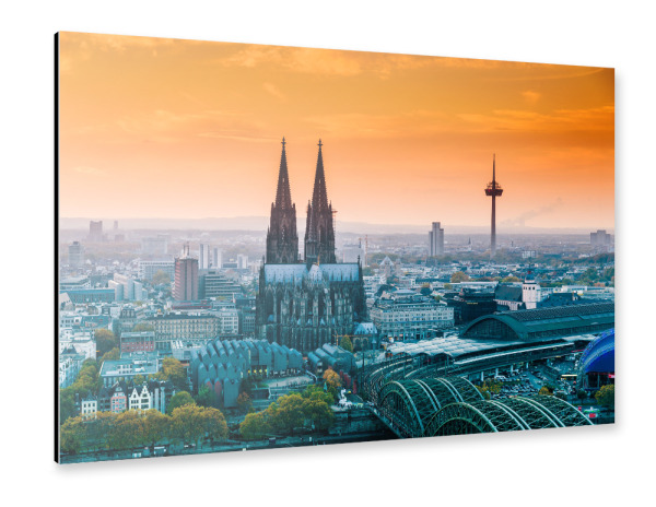 Alu-Dibond "Fernsehturm Köln mit Dom" 30x20 cm artboxONE