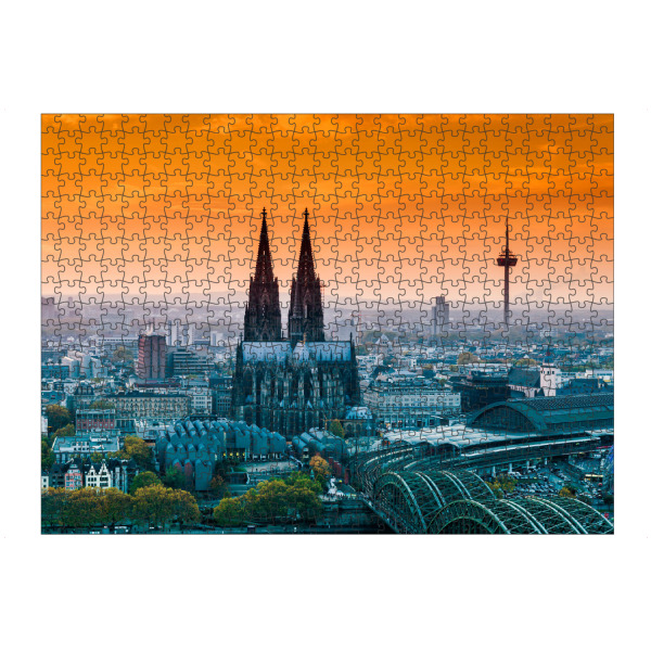 artboxONE Puzzle "Fernsehturm Köln mit Dom" artboxONE - Städte / Köln - Köln,Cologne,Kölle,Fernsehturm,Hohenzollernbrücke,Nacht,Kölner dom,Dom