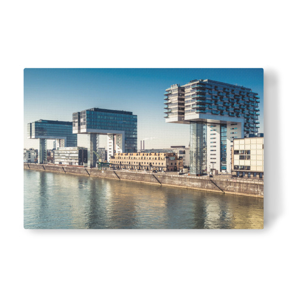 Leinwandbild "Rheinauhafen Kranenhäuser" artboxONE - Städte / Köln - Köln,Cologne,Kölle,Kranhäuser,Hafen,Rhein,Rhein,Rheinauhafen