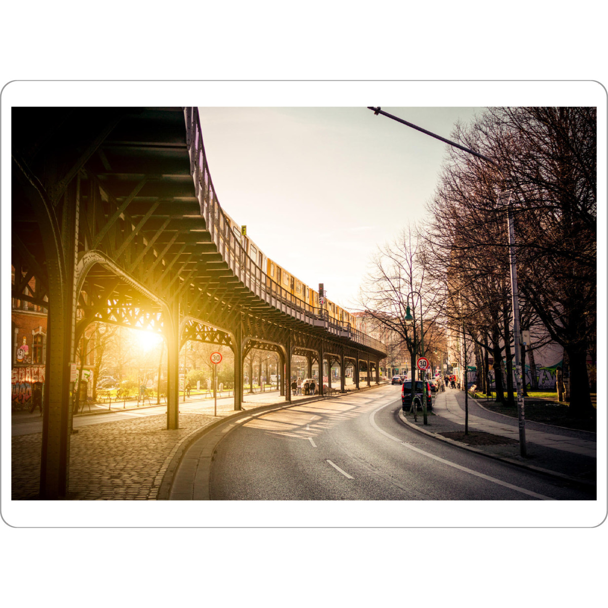 Tischset "Berlin Hochbahn" artboxONE - Städte / Berlin,Reise - Berlin,Haupstadt,Metropole,Capital,Straßenbahn,Gleis,Hochbahn,City - Bild berlin