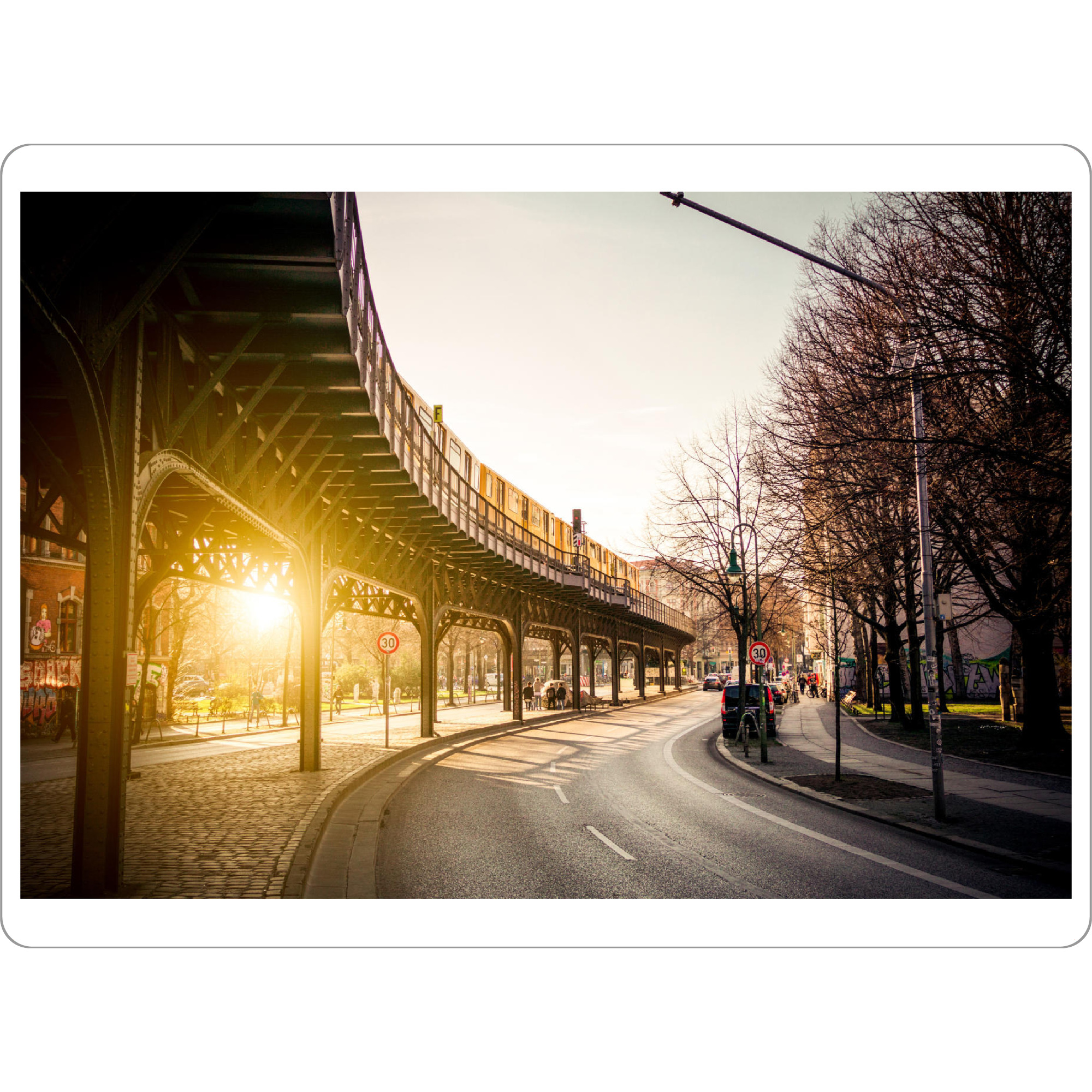 Tischset "Berlin Hochbahn" artboxONE - Städte / Berlin,Reise - Berlin,Haupstadt,Metropole,Capital,Straßenbahn,Gleis,Hochbahn,City - Bild berlin