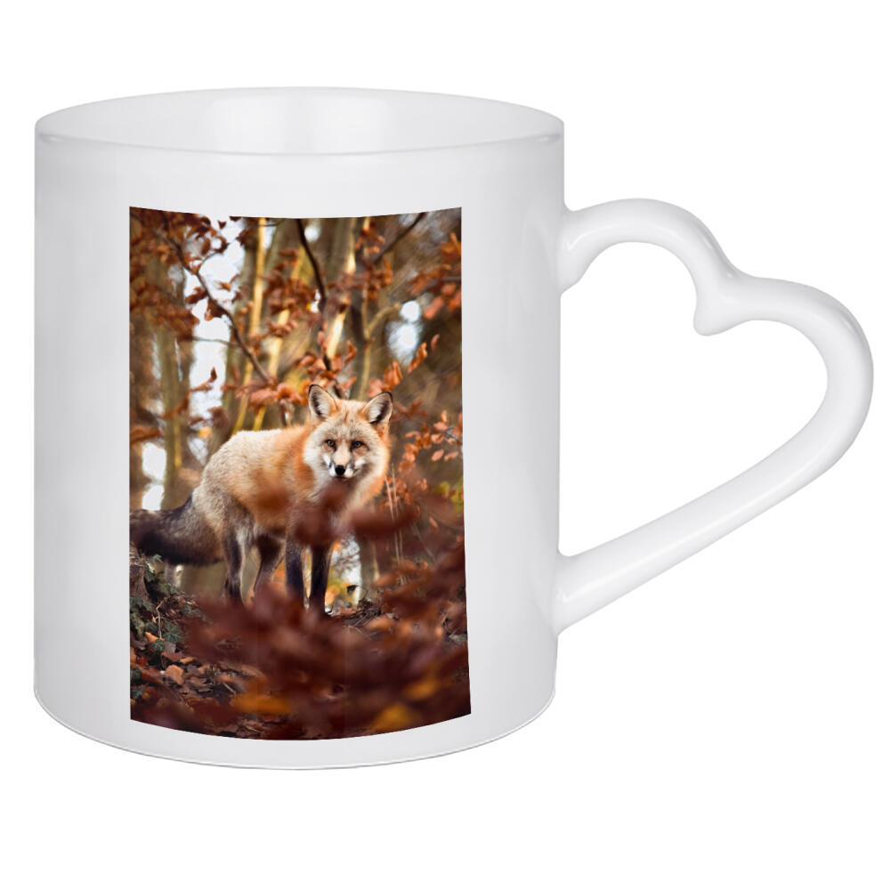 Herztasse "Fuchs im Herbst" artboxONE - Natur,Tiere