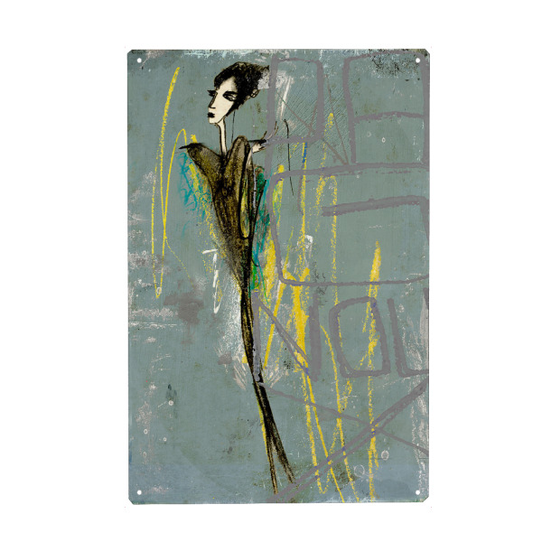 Metall Poster "Dungestedelamain 2" artboxONE - Abstrakt - Painting,Portrait,Streetart,Street,Urban,Paris,Mirror,Graffiti,Artwork,France - Blechschild