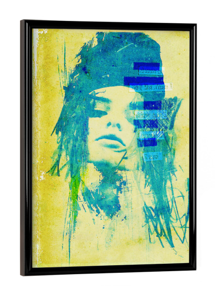 Poster mit schwarzem Rahmen "Fallingback" artboxONE - Abstrakt - Porträt,Paris,Frankreich,Invert,Abstrakt,Streetart,Städtisch,Malen,Grafik