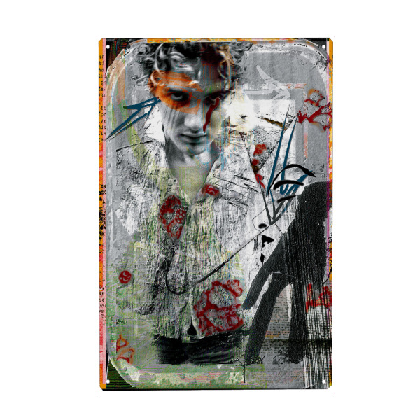 Metall Poster "Hommedemonpays" artboxONE - Abstrakt,Retro - Portrait,Streetart,Street,Urban,Paris,Mirror,Graffiti,Artwork,Mann,Vintage,Retro