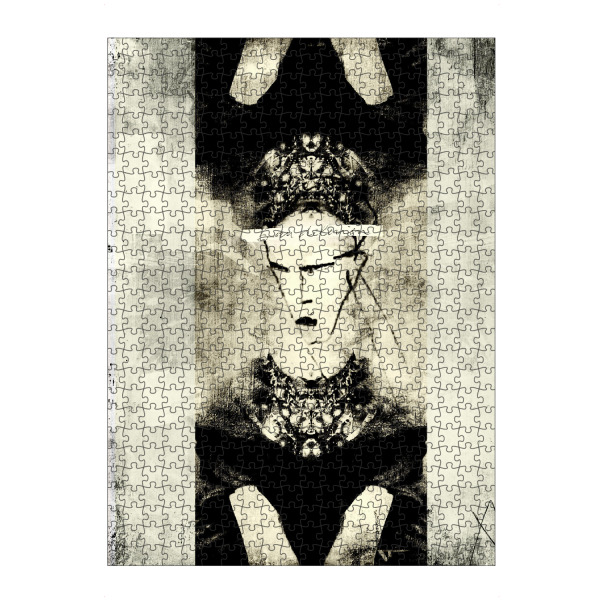 Puzzle Ravensburger "Jenattendsquelevent" artboxONE - Abstrakt - Portrait,Streetart,Paris,Stencil,Urban,Graffiti,Upsidedown,Frau - Bild portrait