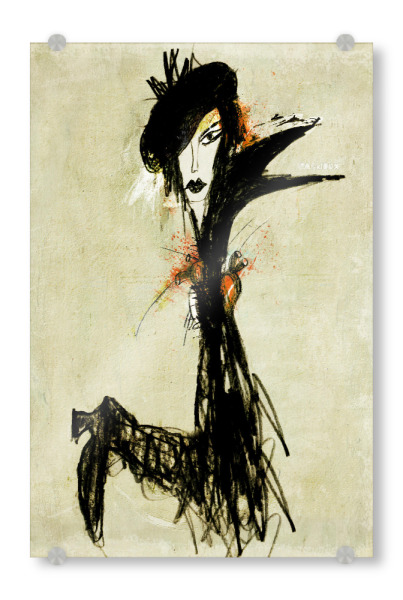 Acrylglasbild "Showyoumyexplosion 2" artboxONE - Abstrakt,Fashion - Portrait,Streetart,Paris,Stencil,Urban,Graffiti,Angry,Frau