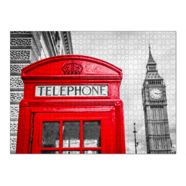 Puzzle Ravensburger "Telefonzelle am Big Ben" artboxONE - Städte / London - Call,Telefon,Bigben,Kirche,London,England,Great britian,Großbritanien