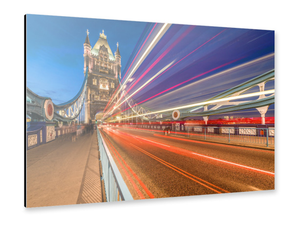 Alu-Dibond "Towerbridge Street Lights" 30x20 cm artboxONE