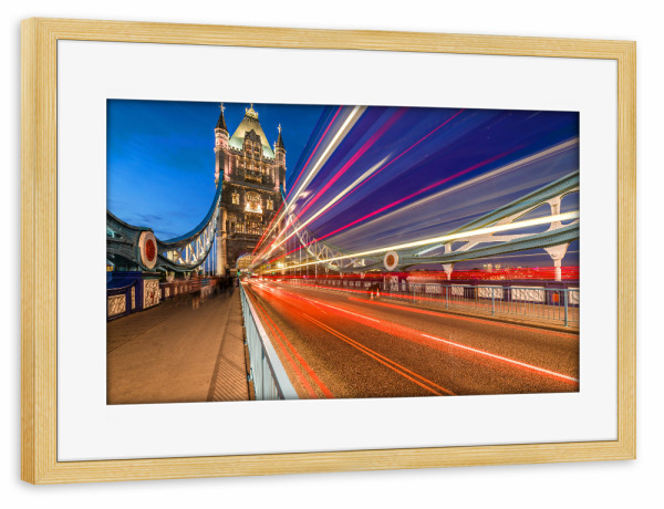 Poster mit Rahmen kiefer "Towerbridge Street Lights" artboxONE - Städte / London
