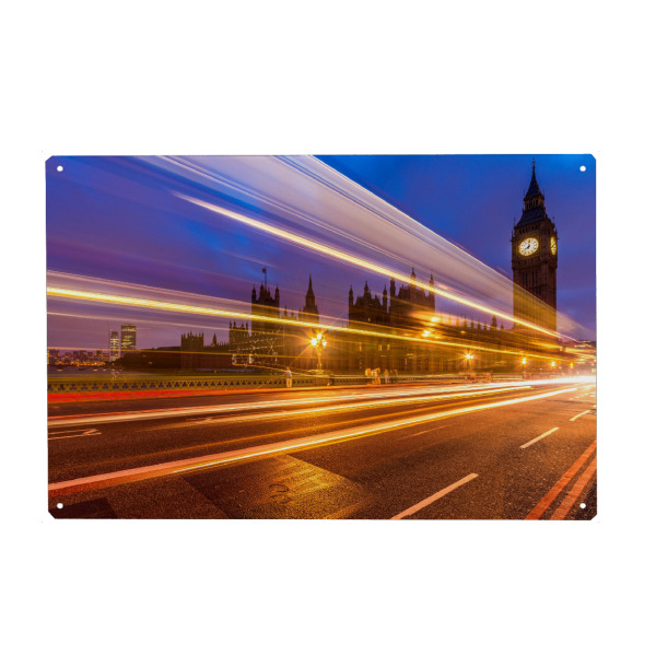 Metall Poster "Big Ben Street Lights" artboxONE - Städte / London