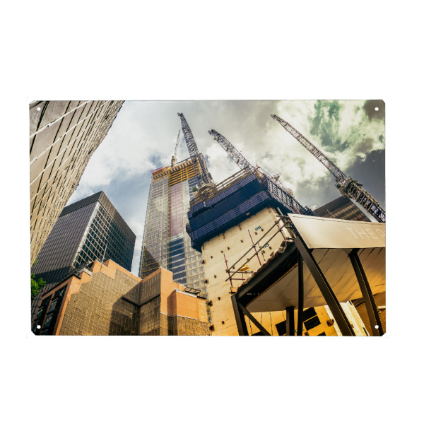 Metall Poster "Londoner Architektur" artboxONE - Städte / London - London,England,Großbritanien,Doppeldecker,Haltestelle,Touristen,Oxford,Street