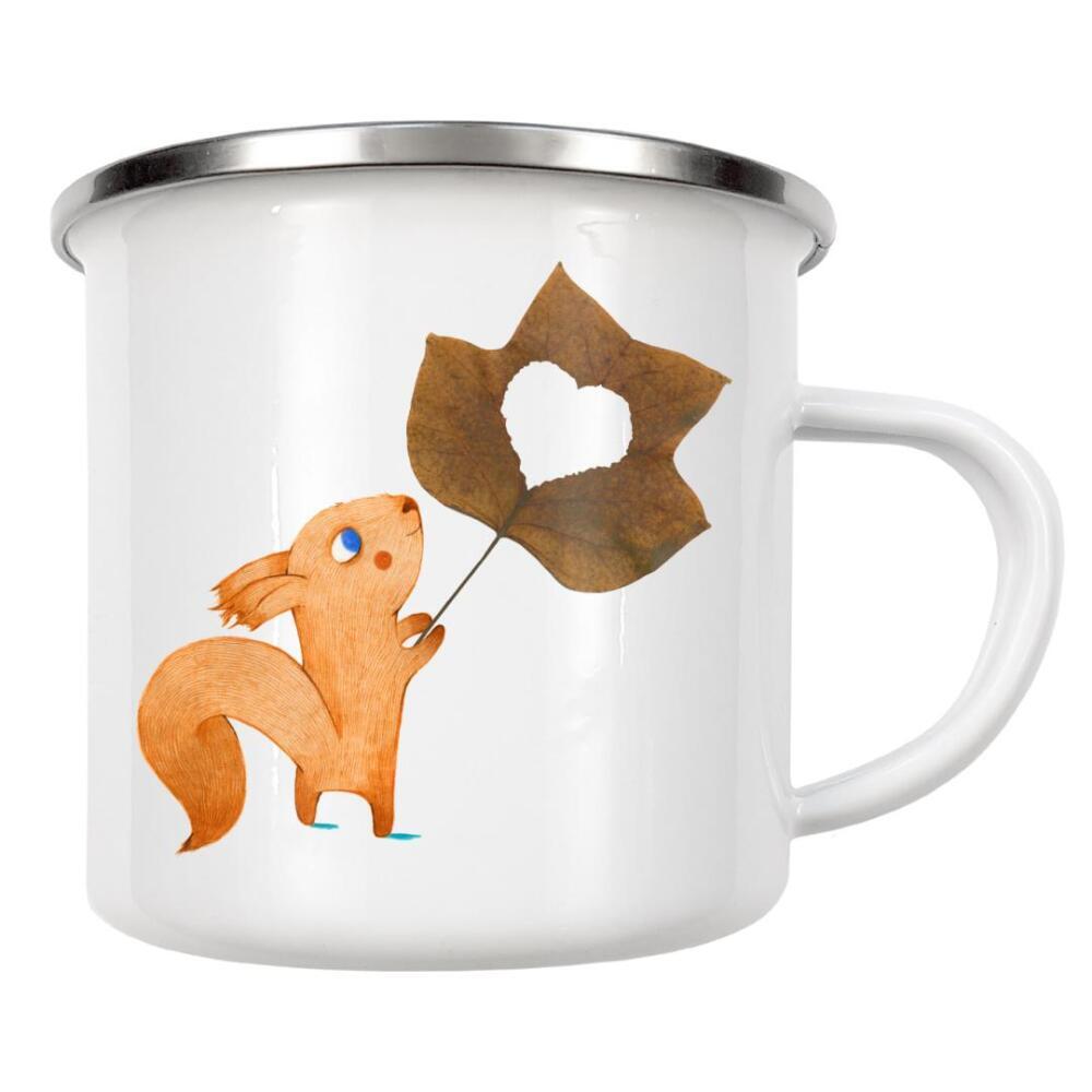 Emaille Tasse "Squirrel Love" artboxONE - Natur,Floral,Tiere,Liebe
