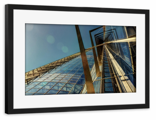 Poster mit Rahmen schwarz "Posttower in Bonn 2" artboxONE - Architektur