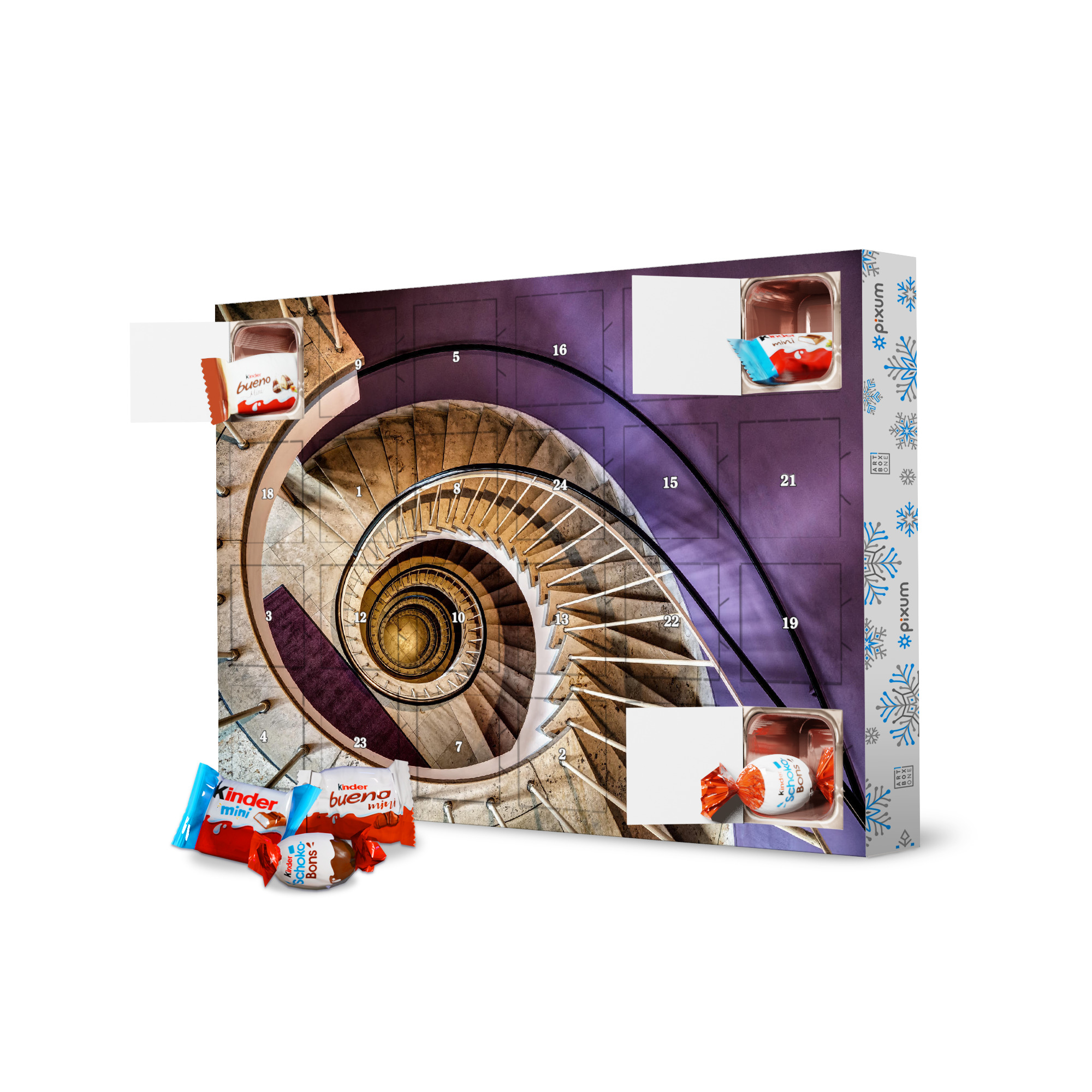 Adventskalender mit Produkten von Kinder Cafe Glockenspiel artboxONE Adventskalender Architektur