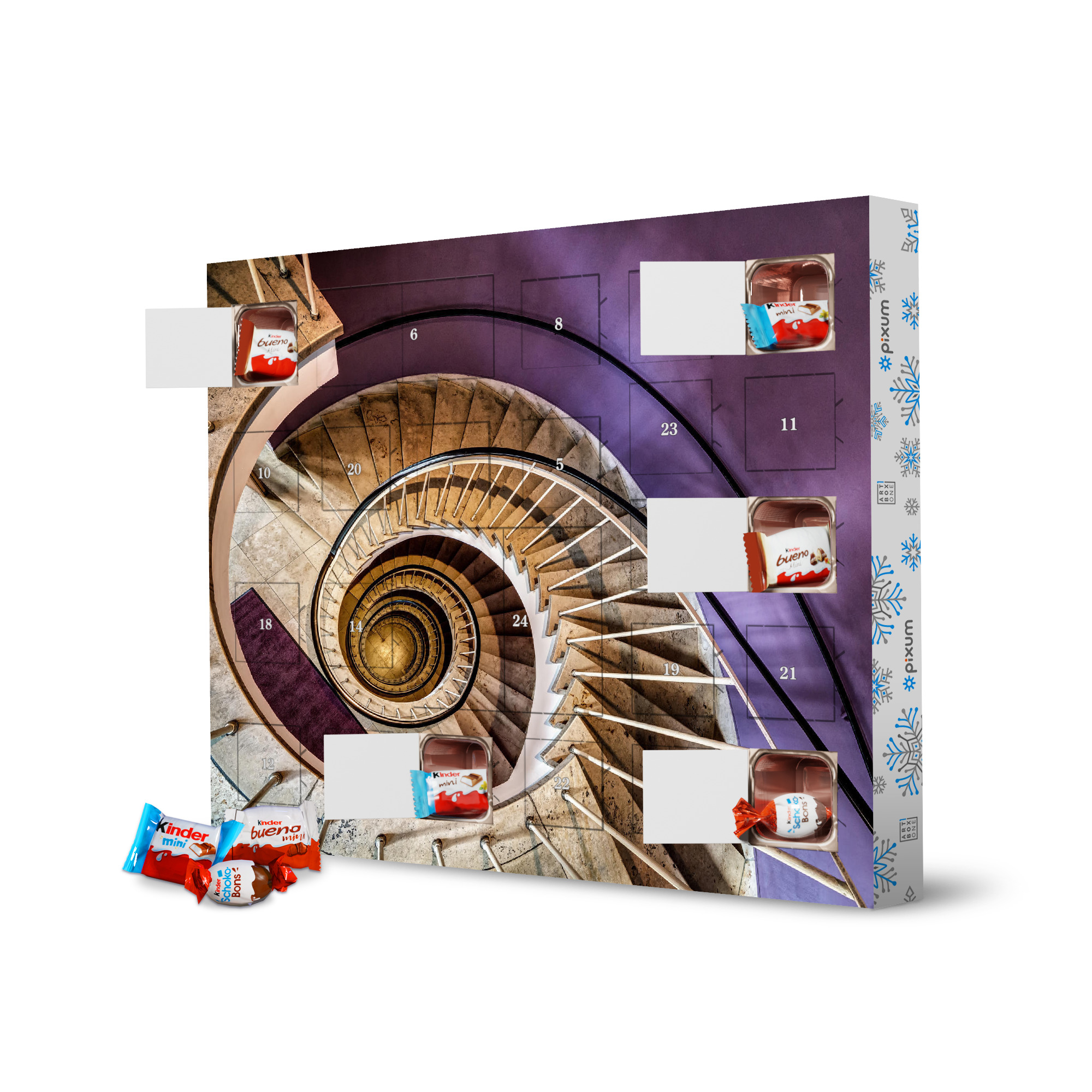 Adventskalender XXL mit Produkten von Kinder Cafe Glockenspiel artboxONE Adventskalender Architektur