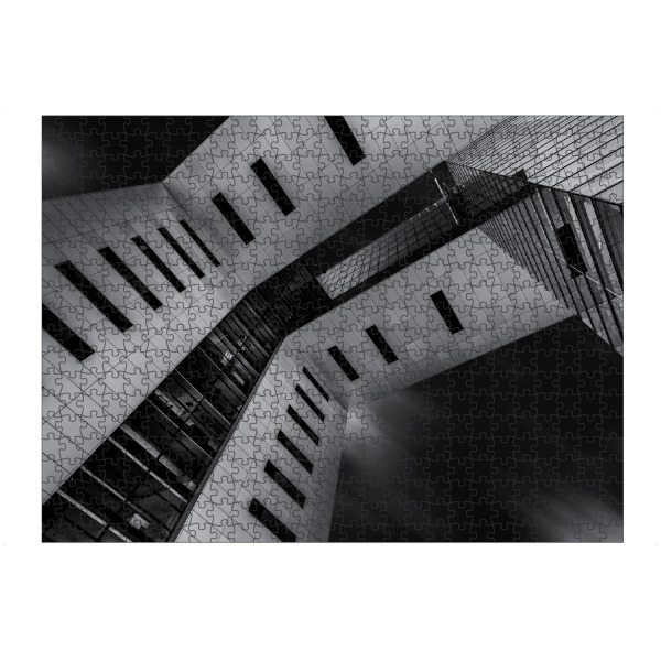 Puzzle Ravensburger "Kranhaus aufwärts" artboxONE - Städte / Köln,Architektur - Köln,Rhein,Hafen,Rheinufer,Kölle,Rheinauhafen - Bild köln