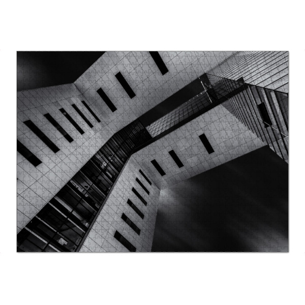 Puzzle Ravensburger "Kranhaus aufwärts" artboxONE - Städte / Köln,Architektur - Köln,Rhein,Hafen,Rheinufer,Kölle,Rheinauhafen - Bild köln