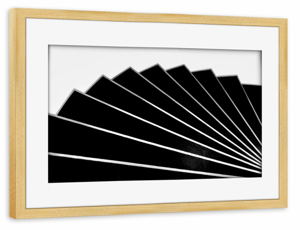 Poster mit Rahmen kiefer "Stufen" artboxONE - Architektur - Fächer,Treppe,Geometrie,Abstrakt