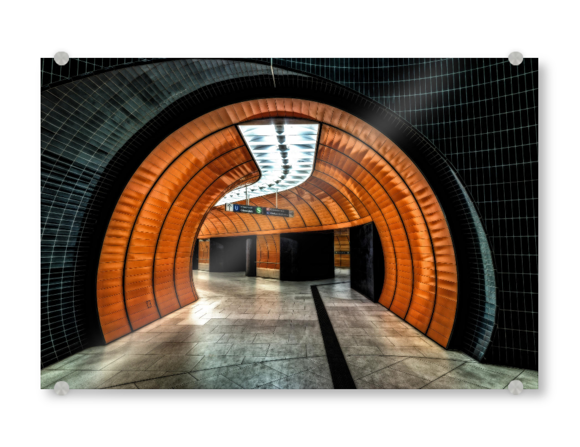 Acrylglasbild "U-Bahn Marienplatz" artboxONE - Städte / München,Architektur - Subway,Underground,Ubahn,Strassenbahn,Untergrund,City,Urban