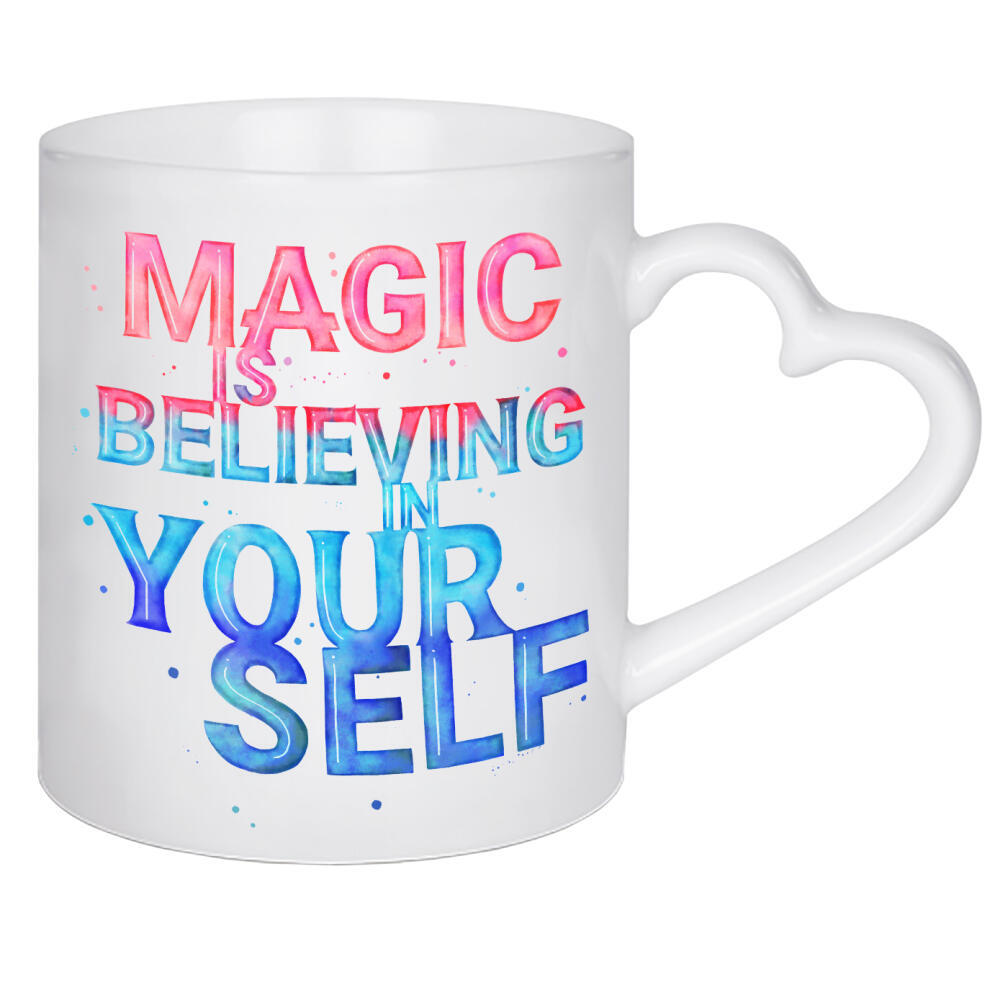 Herztasse "Be a believer in yourself" artboxONE - Typografie