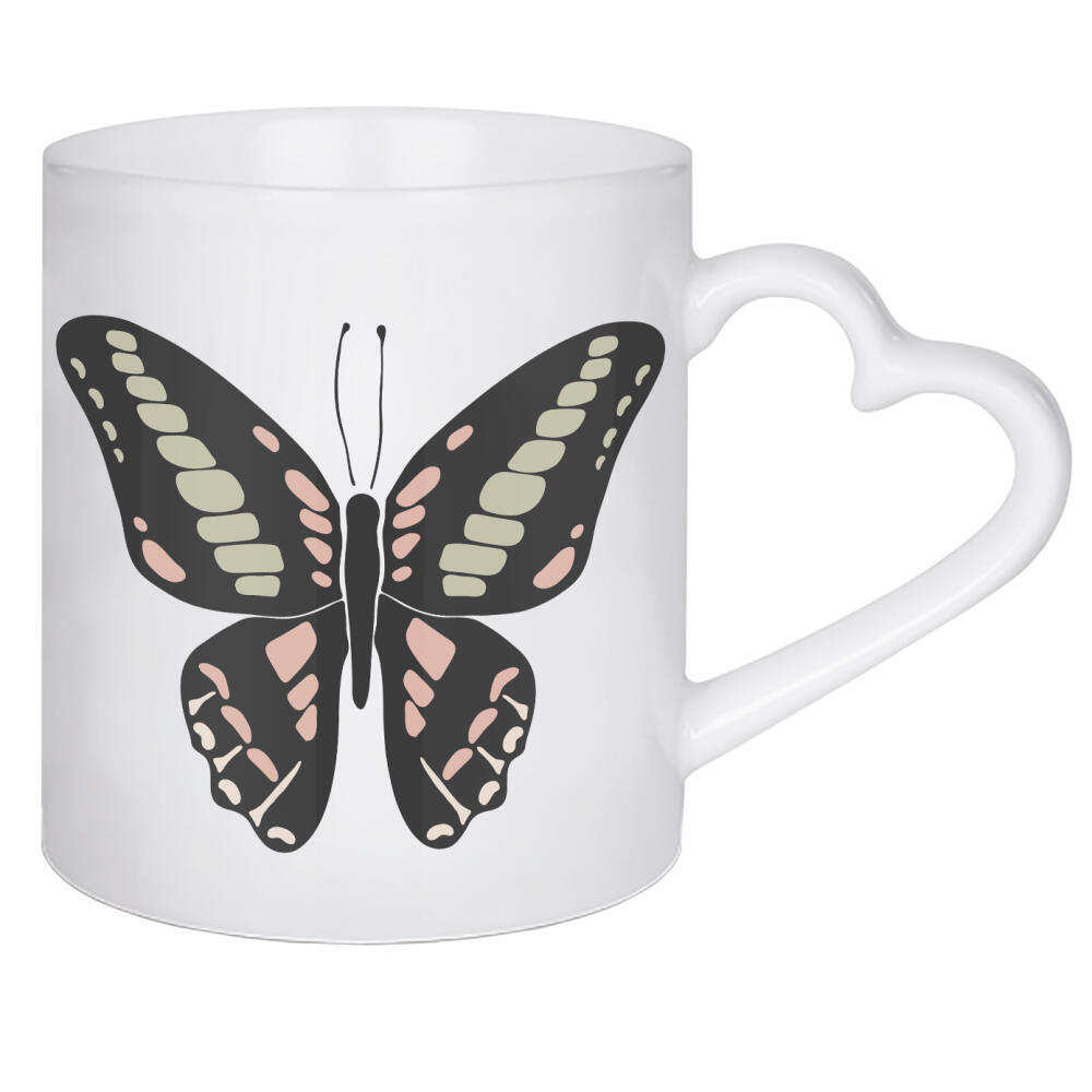 Herztasse "Abstract butterfly art" artboxONE - Tiere - Butterfly,Art,Insect,Digital,Abstract,Printable,Black,Schmetterlin,Tier,Animal,Bunt,Colorful