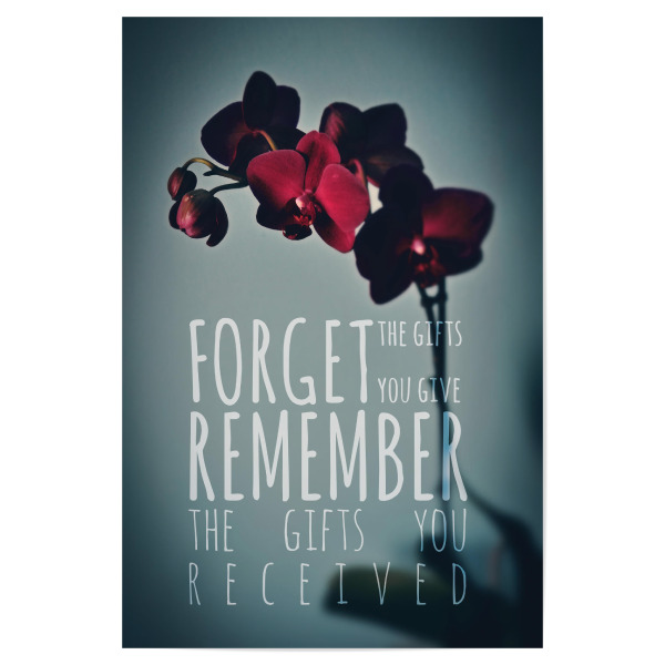 Poster 30x20 cm "Forget the gifts" artboxONE - Typografie