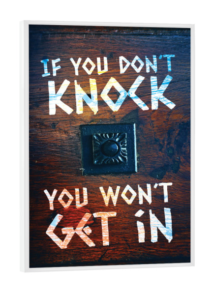 Poster mit weißem Rahmen "You knock" artboxONE - Typografie