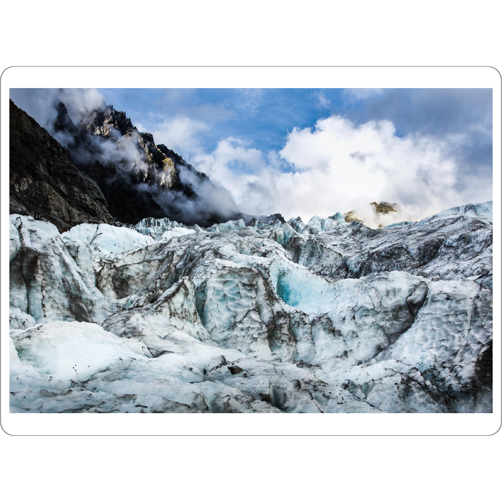 Tischset "Eisgletscher" artboxONE - Natur - Gletscher,Eis,Schnee,Natur,Wandern,Berg,Fels,Berge,Felsen,Wolke,Gipfel,Bergspitze - Bild gletscher