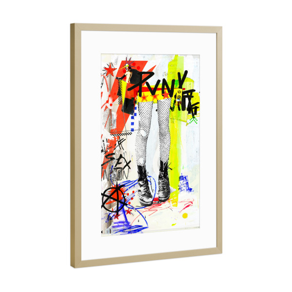 Poster mit Rahmen Gold "Skinz 2" artboxONE - Abstrakt