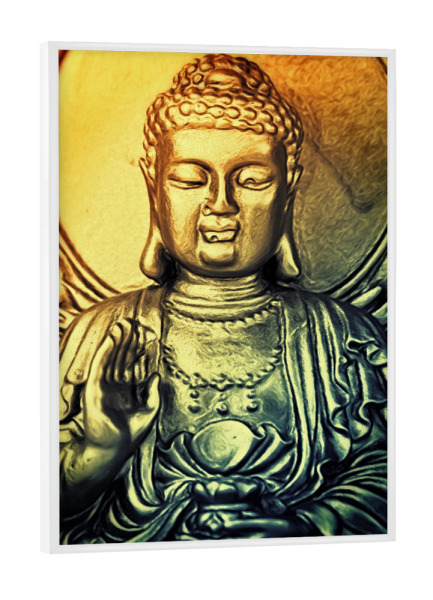 Poster mit weißem Rahmen "Golden Buddah" artboxONE - Abstrakt,Reise / Asien,Für Mama