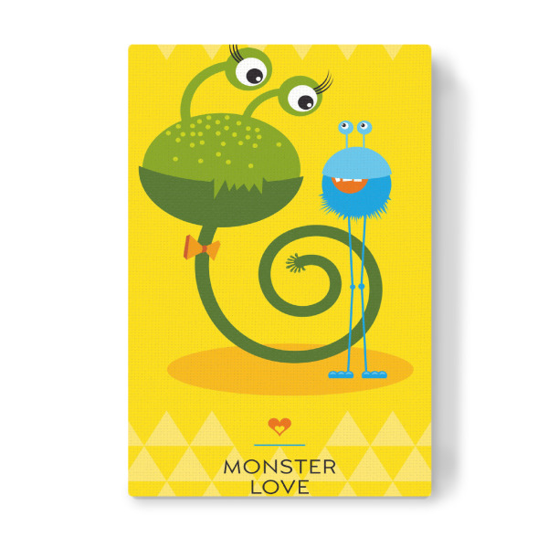 Leinwandbild "Kringel und Mox" artboxONE - Für Kinder - Monster,Freundschaft,Freunde,Friends,Kinderzimmer