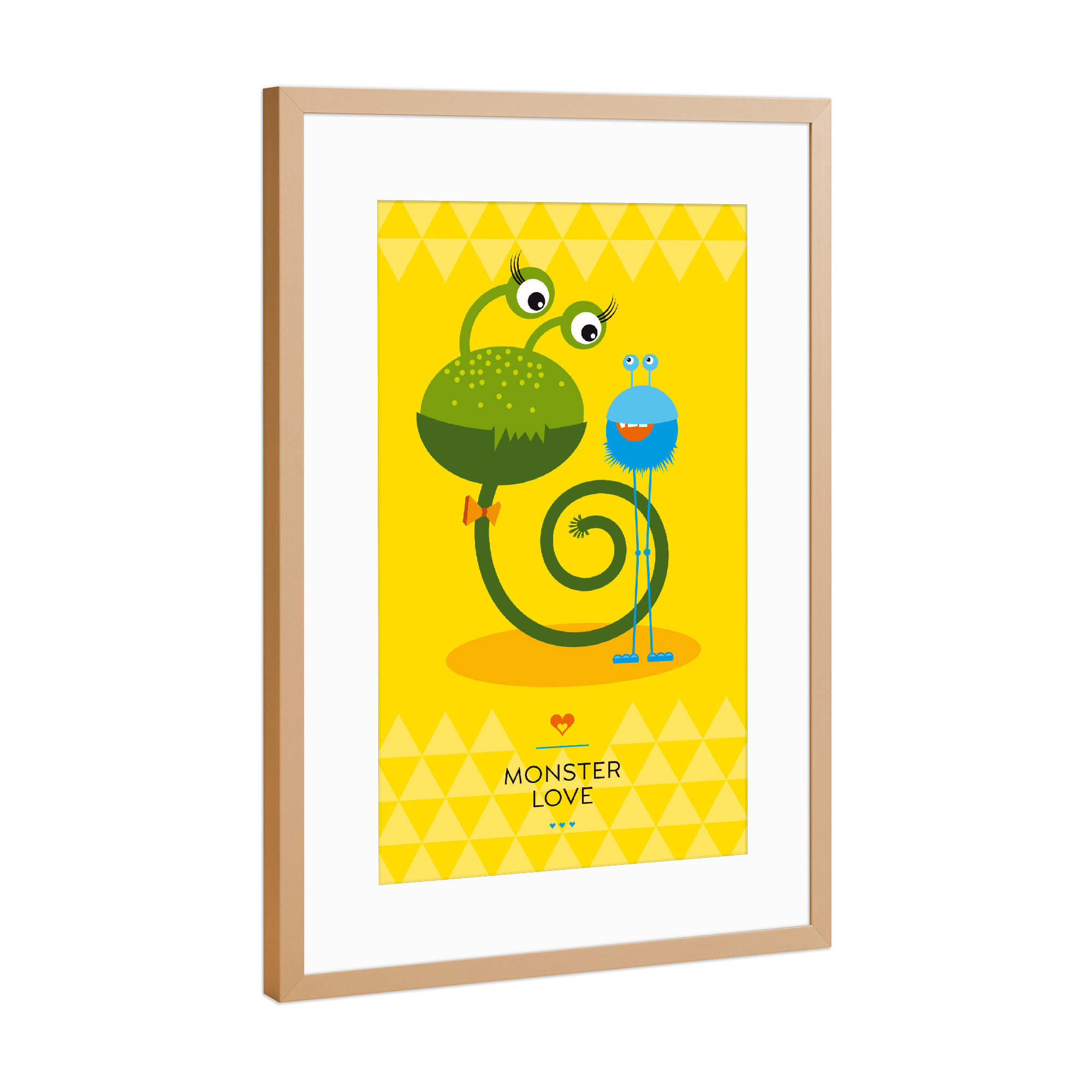 Poster mit Rahmen Kupfer "Kringel und Mox" artboxONE - Für Kinder - Monster,Freundschaft,Freunde,Friends,Kinderzimmer
