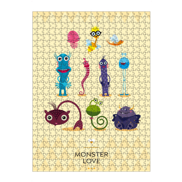artboxONE Puzzle "Monster Love" artboxONE - Für Kinder - Monster,Freundschaft,Freunde,Friends,Kinderzimmer,Biene,Für kinder - Bild monster