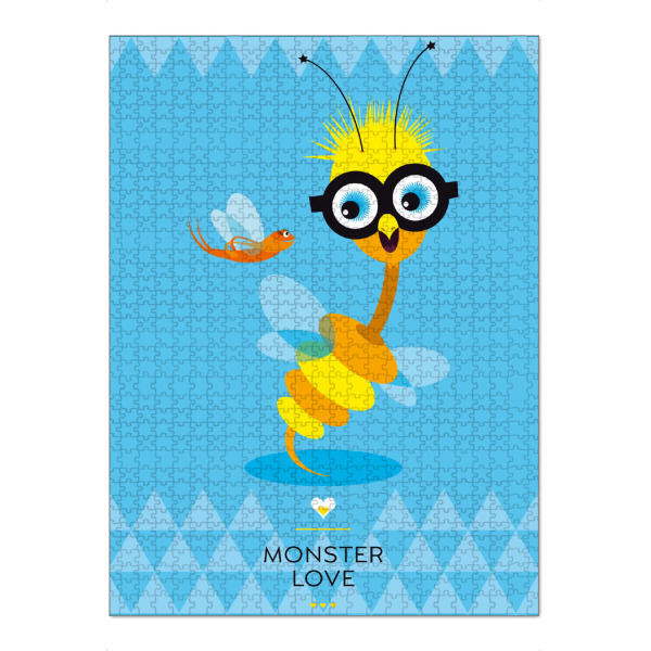Puzzle Ravensburger "Trilda und Summ" artboxONE - Für Kinder - Monster,Freundschaft,Freunde,Friends,Kinderzimmer,Biene,Für kinder - Bild monster