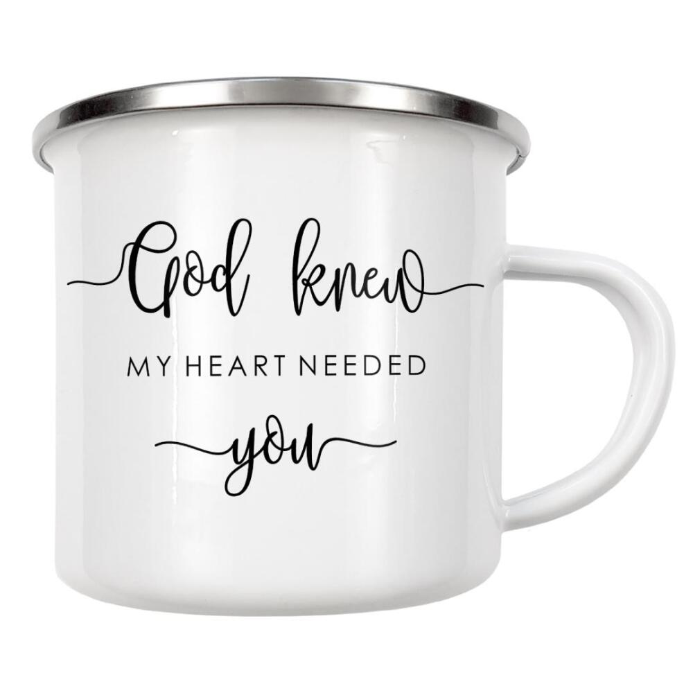 Emaille Tasse "My Heart Needed You" artboxONE - Typografie,Menschen,Liebe