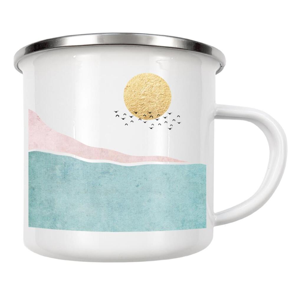 Emaille Tasse "Abstrakte Landschaft" artboxONE - Natur,Abstrakt,Geometrie,Reise / Strand und Meer