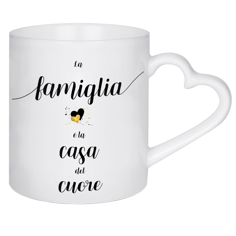 Herztasse "Familie - Heimat des Herzens" artboxONE - Typografie,Für Kinder,Für Mama,Für Papa