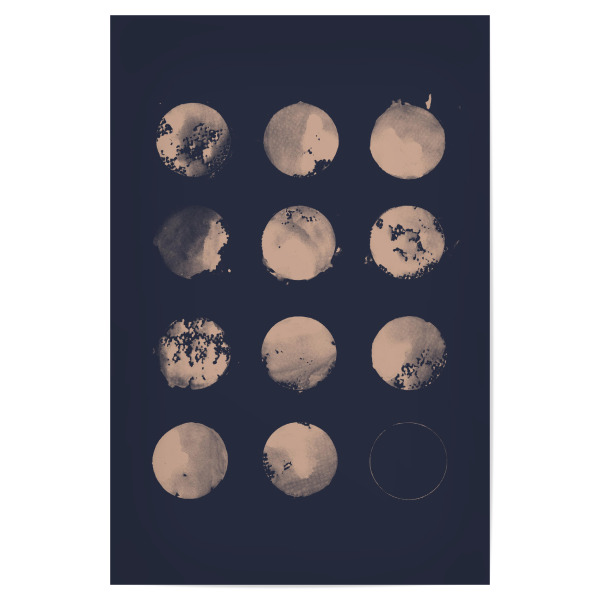Poster 30x20 cm "Zwölf Monde" artboxONE - Tiere,Abstrakt,Illustration - Monde,Zwölf,Rund,Kreise,Kreis,Muster
