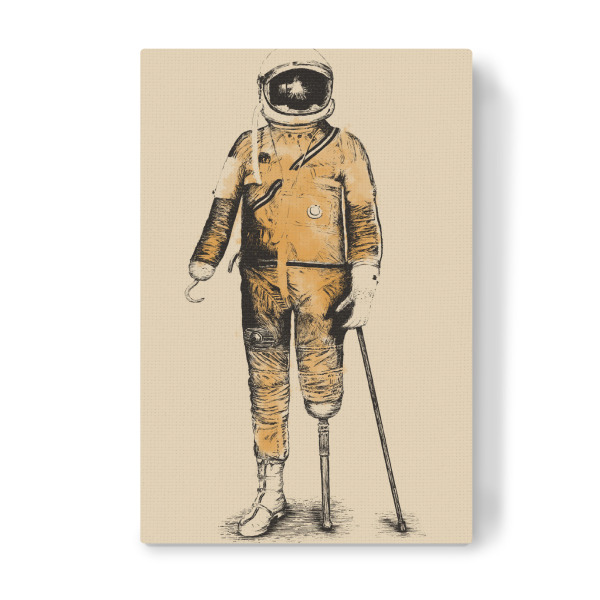 Leinwandbild "Astropirat" artboxONE - Abstrakt,Illustration,Retro - Astronaut,Invalide,Gebrochenes,Bein,Haken