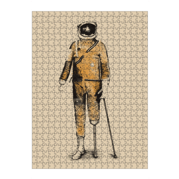 artboxONE Puzzle "Astropirat" artboxONE - Abstrakt,Illustration,Retro - Astronaut,Invalide,Gebrochenes,Bein,Haken - Bild Astronaut