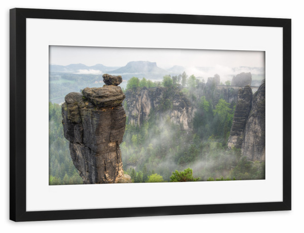 Poster mit Rahmen schwarz "Wehlgrund Sächsische Schweiz" artboxONE - Natur,Reise