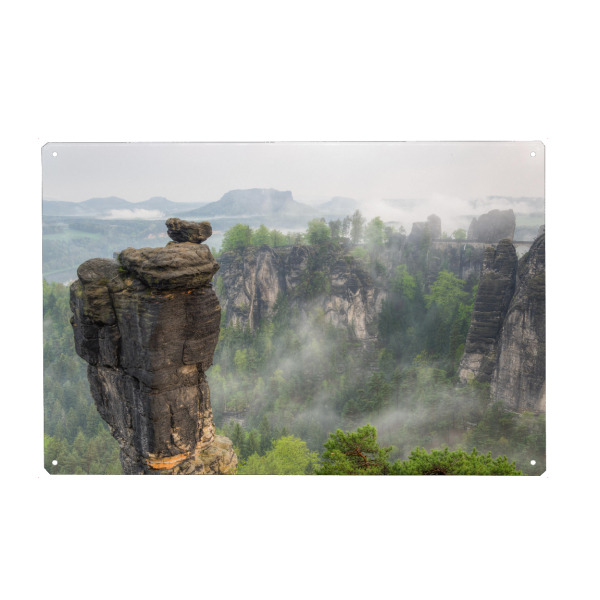 Metall Poster "Wehlgrund Sächsische Schweiz" artboxONE - Natur,Reise