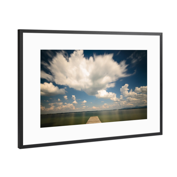 Poster mit Rahmen Schwarz (Metallic) "ChiemseeMorgen 2" artboxONE - Natur,Reise