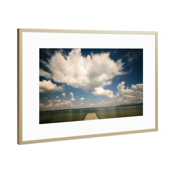 Poster mit Rahmen Gold "ChiemseeMorgen 2" artboxONE - Natur,Reise