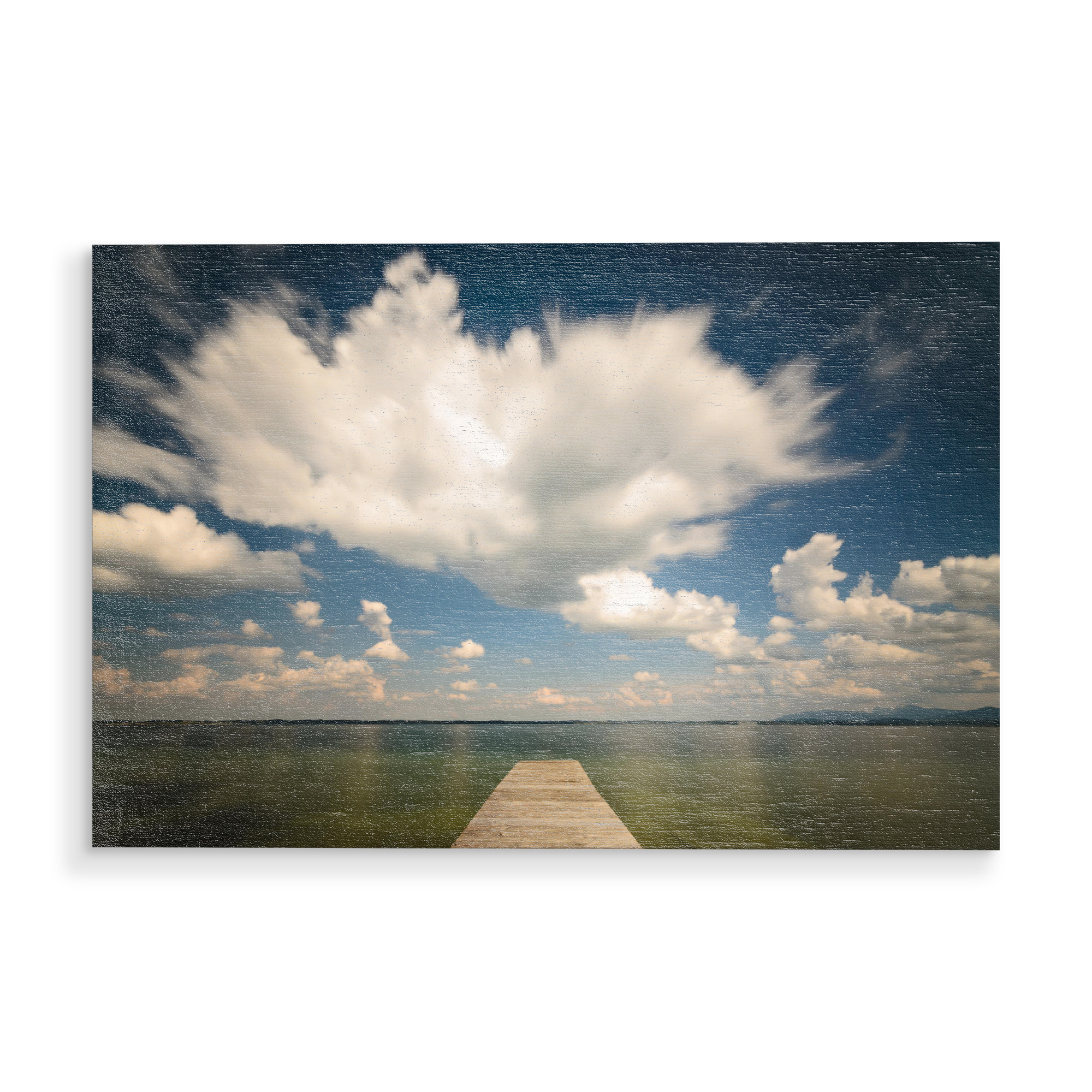 Holzbild "ChiemseeMorgen 2" artboxONE - Natur,Reise - See,Nature,Getaway,Stones,Lake,Water,Clouds,Wolken,Sky,Himmel,Romantik,Wasser,Romantic