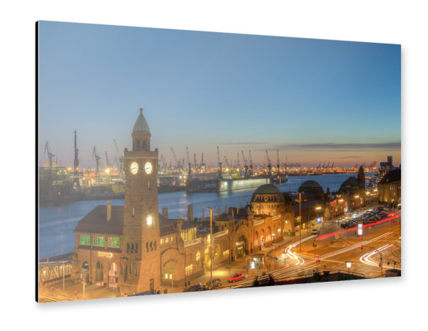 Alu-Dibond "Landungsbrücken" 30x20 cm artboxONE